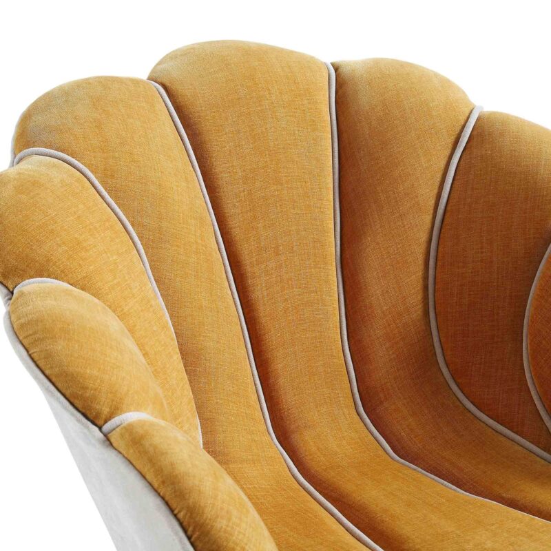 Barnard Scalloped Clam Chair, Mustard Chenille - Image 10