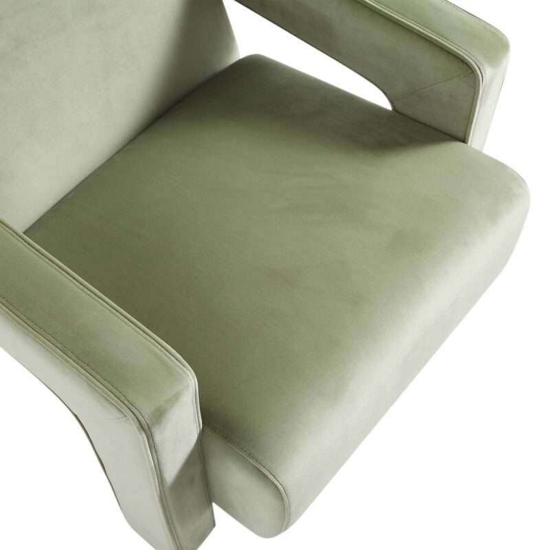 Brompton Sculptural Armchair, Lichen Velvet - Image 9