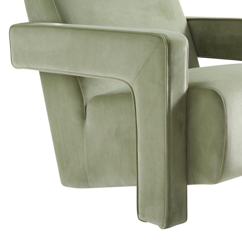 Brompton Sculptural Armchair, Lichen Velvet - Image 10