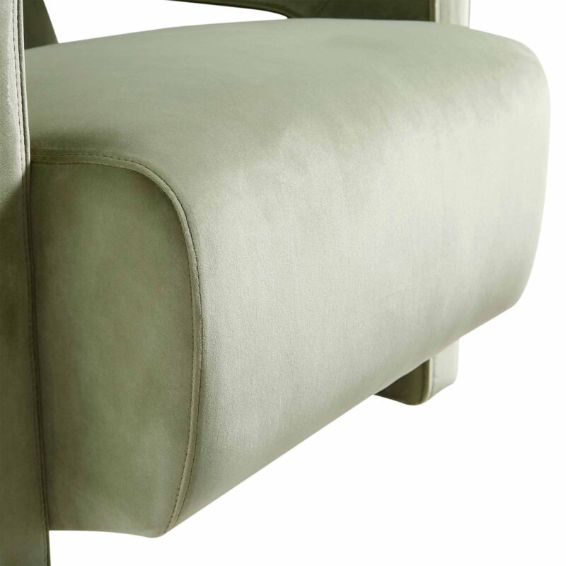 Brompton Sculptural Armchair, Lichen Velvet - Image 12