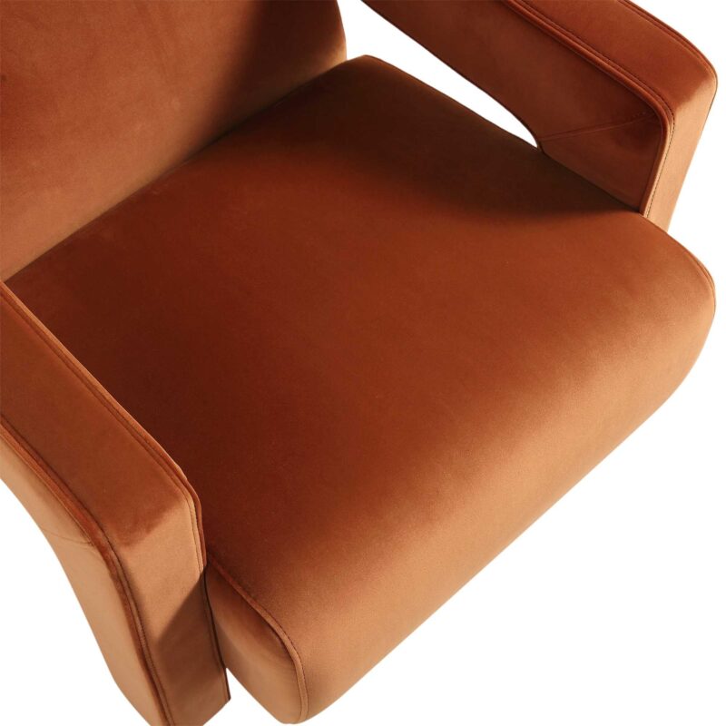 Brompton Sculptural Armchair, Rust Velvet - Image 10