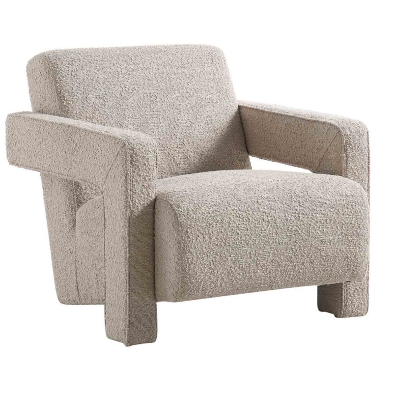 Brompton Sculptural Armchair, Taupe Boucle - Image 6