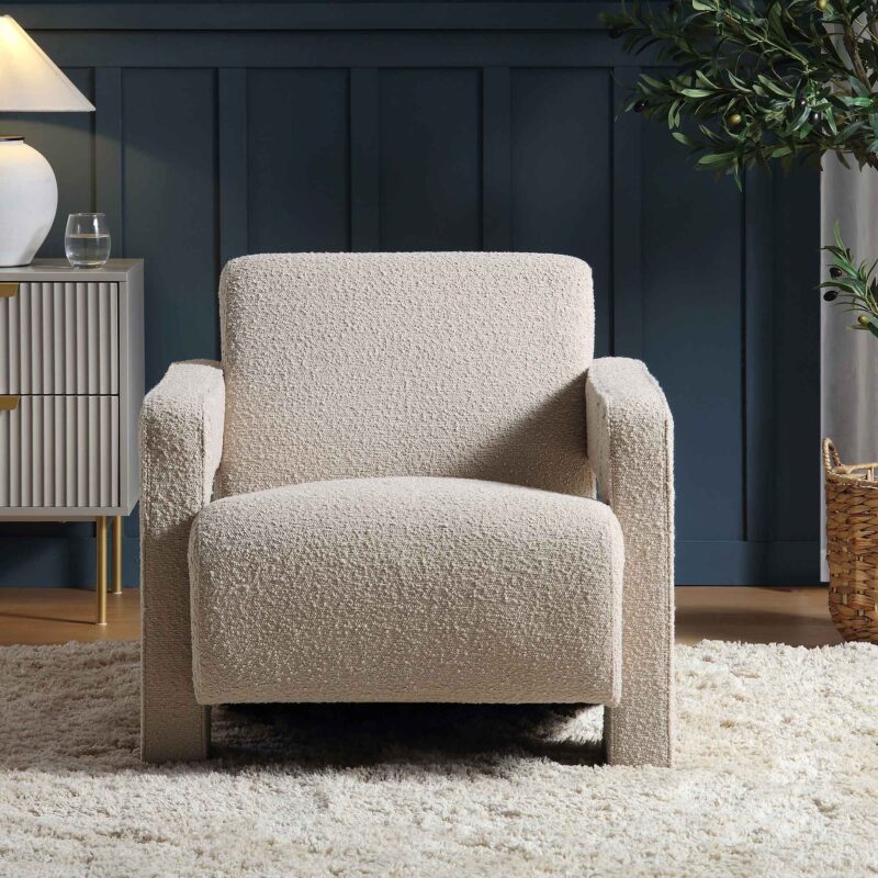 Brompton Sculptural Armchair, Taupe Boucle - Image 2