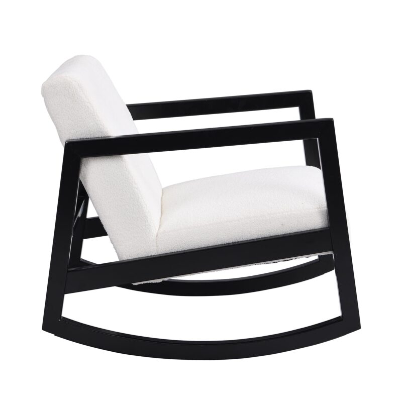 Fyne Ecru Boucle Rocking Armchair, Black Frame - Image 6
