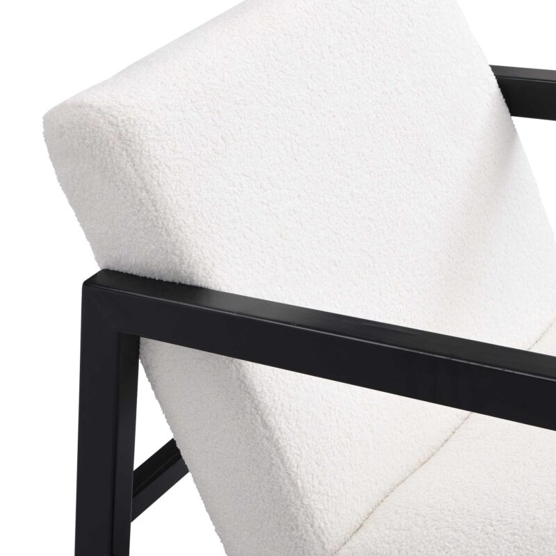 Fyne Ecru Boucle Rocking Armchair, Black Frame - Image 8