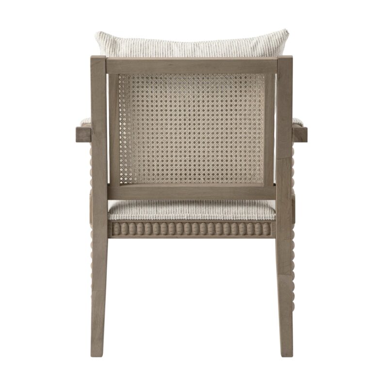 Hemingford Beige Textured Fabric Bobbin Washed Oak Armchair - Image 12