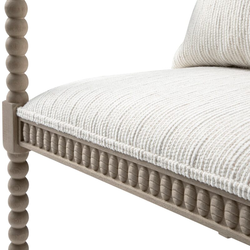 Hemingford Beige Textured Fabric Bobbin Washed Oak Armchair - Image 16