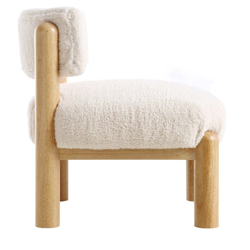 Okja Ecru Sherpa Faux Shearling Accent Chair - Image 6