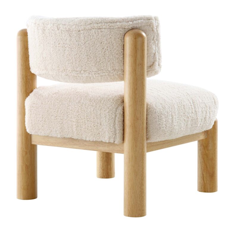 Okja Ecru Sherpa Faux Shearling Accent Chair - Image 7
