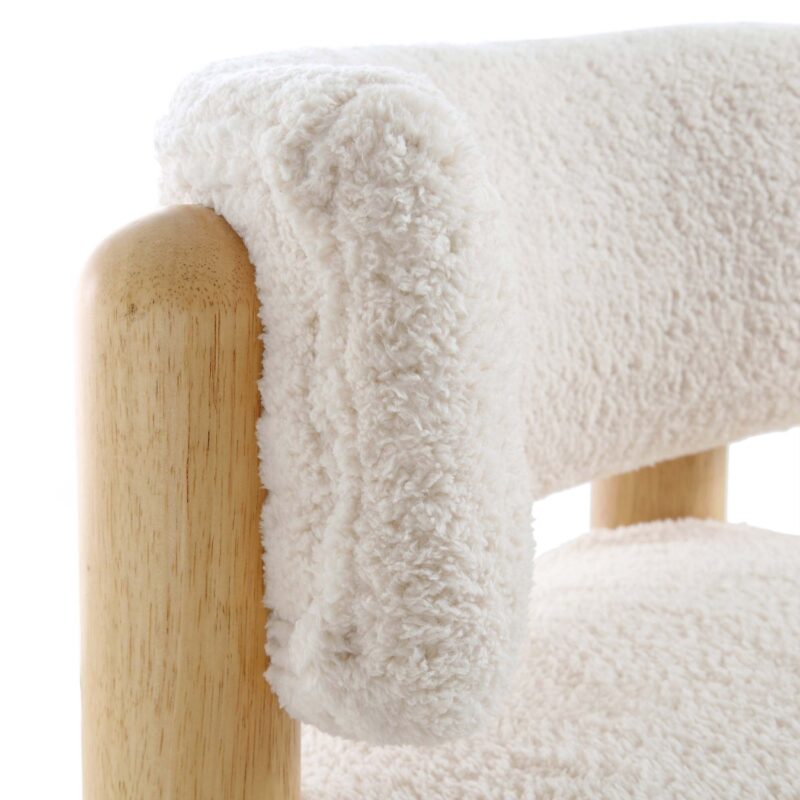 Okja Ecru Sherpa Faux Shearling Accent Chair - Image 8