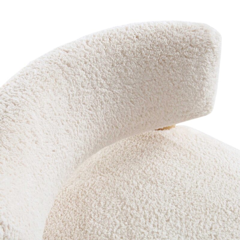 Okja Ecru Sherpa Faux Shearling Accent Chair - Image 9