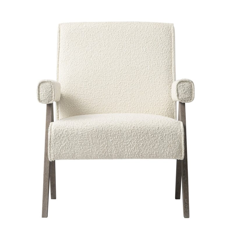 Chinnor Beige Boucle Weathered Oak Frame Accent Chair - Image 7