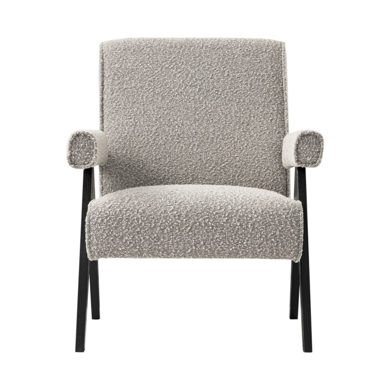 Chinnor Taupe Boucle Black Oak Frame Accent Chair - Image 8