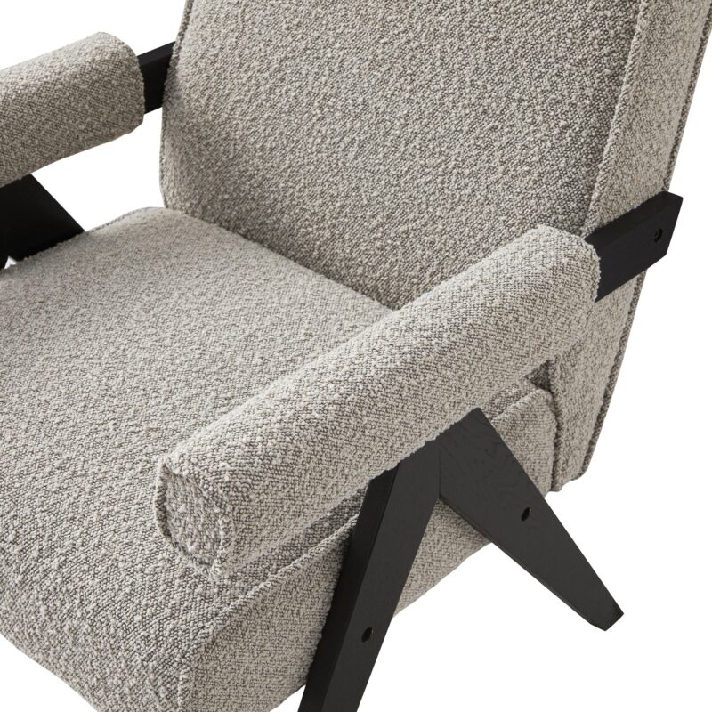 Chinnor Taupe Boucle Black Oak Frame Accent Chair - Image 13
