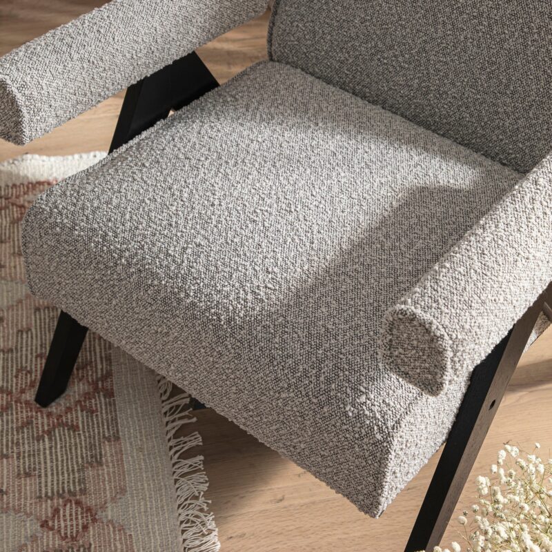 Chinnor Taupe Boucle Black Oak Frame Accent Chair - Image 5