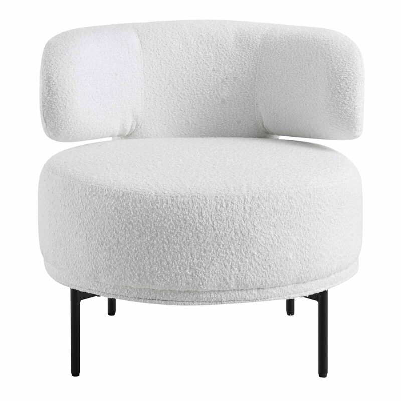 Penn White Boucle Wing Back Accent Chair - Image 5