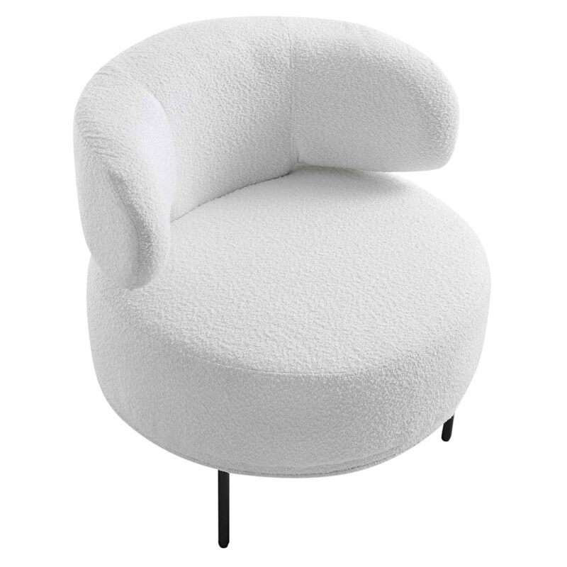 Penn White Boucle Wing Back Accent Chair - Image 7