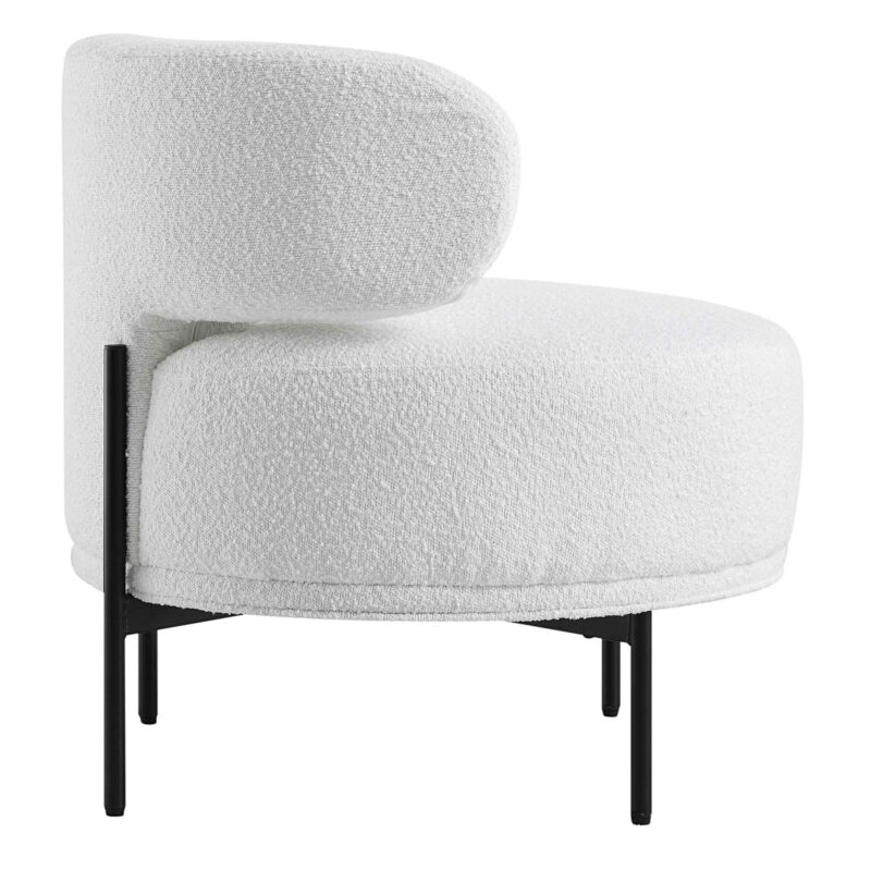 Penn White Boucle Wing Back Accent Chair - Image 8