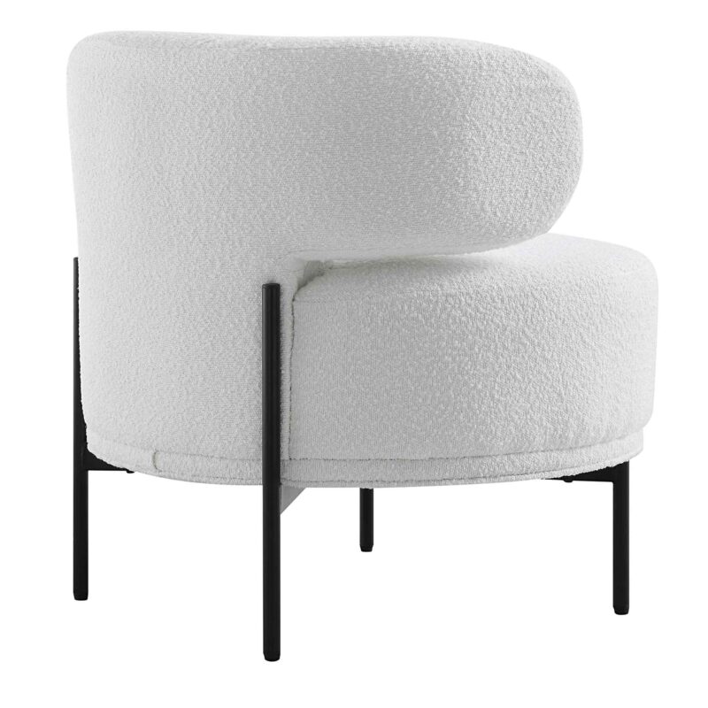 Penn White Boucle Wing Back Accent Chair - Image 9