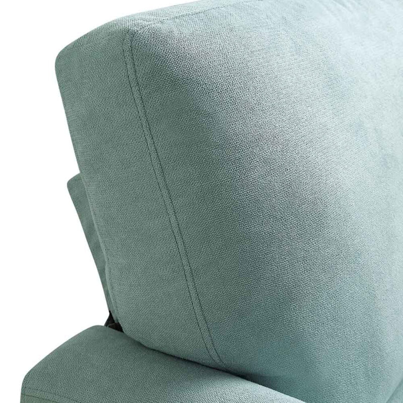 Brigette Mint Soft Brushed Fabric Armchair with Antique Brass Castor Legs - Image 8