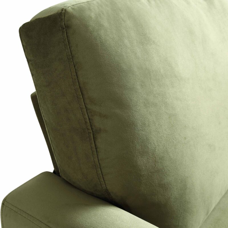 Brigette Olive Green Velvet Armchair with Antique Brass Castor Legs - Image 8