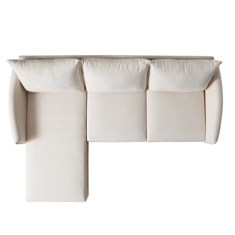 Bari Light Beige Woven Fabric Chaise Sofa - Image 7