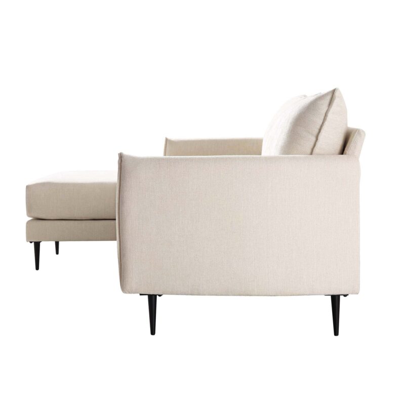 Bari Light Beige Woven Fabric Chaise Sofa - Image 8