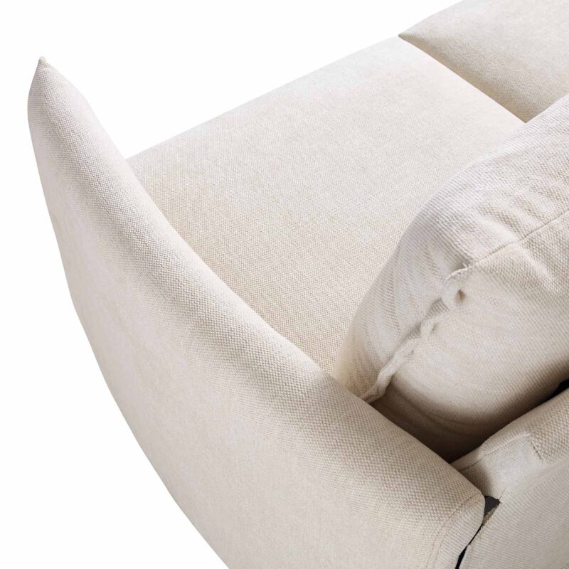 Bari Light Beige Woven Fabric Chaise Sofa - Image 11