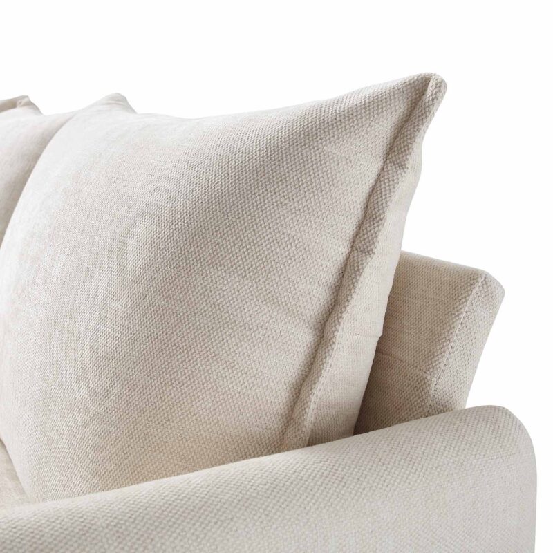 Bari Light Beige Woven Fabric Chaise Sofa - Image 12