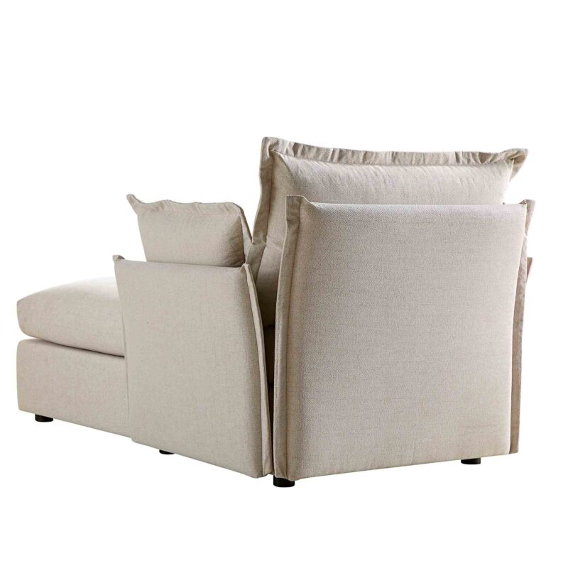 Byron Pillow Edge Beige Fabric Modular Sofa, 1-Seater Chaise - Image 9