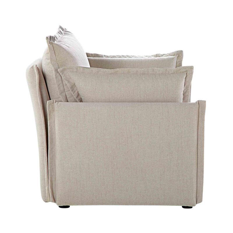 Byron Pillow Edge Beige Fabric Modular Sofa, 1-Seater - Image 9