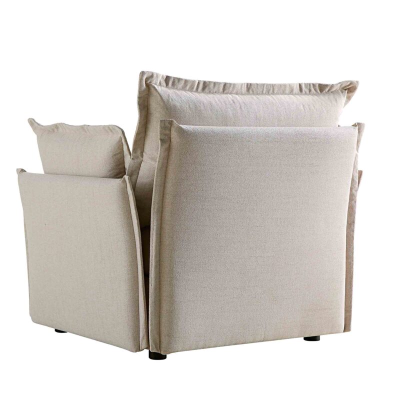 Byron Pillow Edge Beige Fabric Modular Sofa, 1-Seater - Image 10