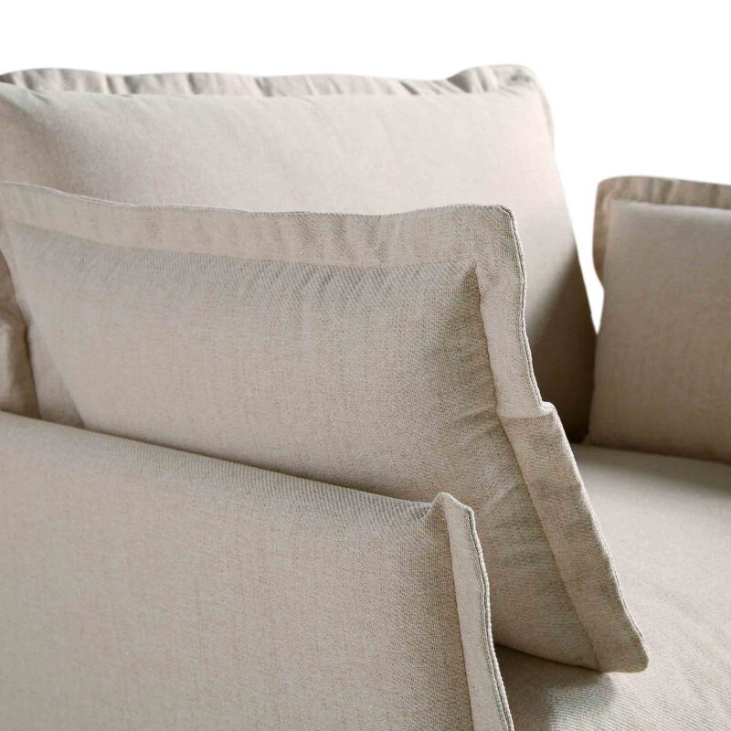 Byron Pillow Edge Beige Fabric Modular Sofa, 1-Seater - Image 11