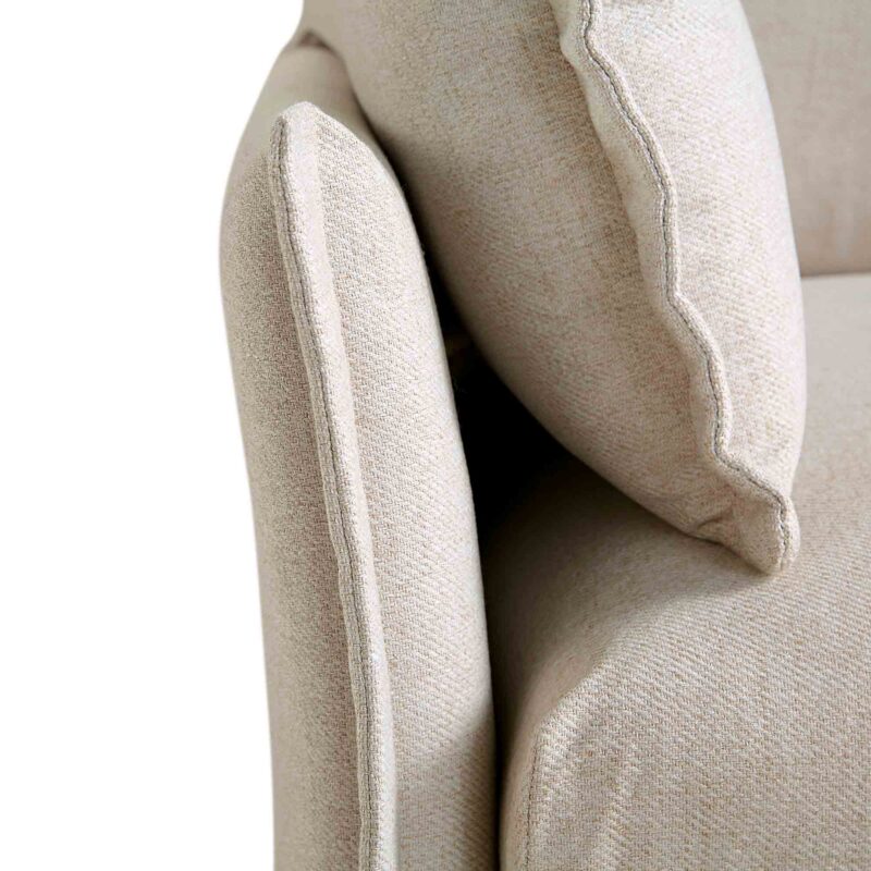Byron Pillow Edge Beige Fabric Modular Sofa, 1-Seater - Image 12