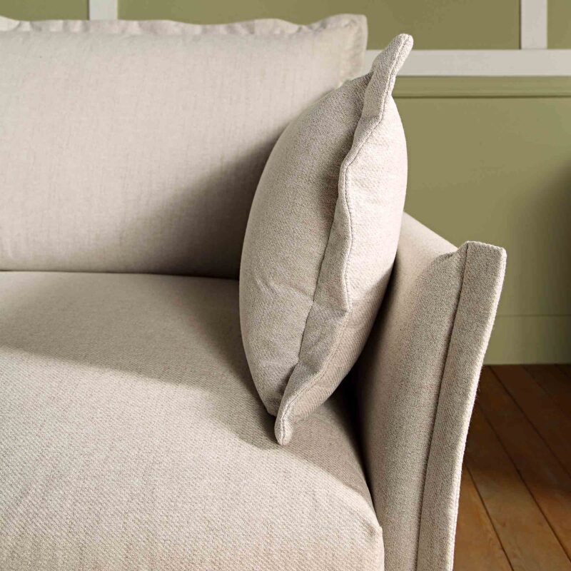 Byron Pillow Edge Beige Fabric Modular Sofa, 1-Seater - Image 3