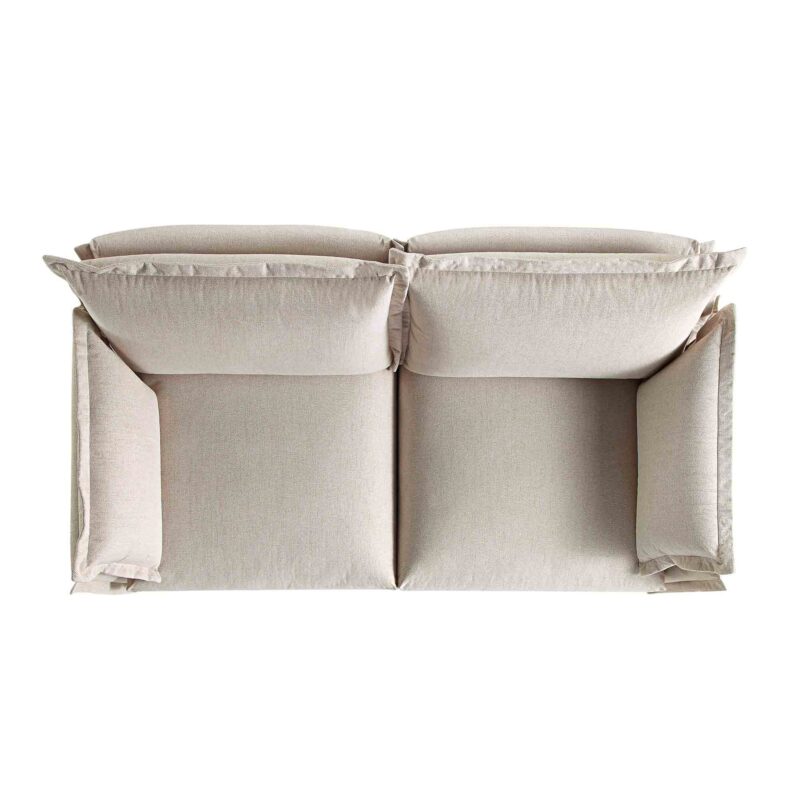 Byron Pillow Edge Beige Fabric Modular Sofa, 2-Seater - Image 7