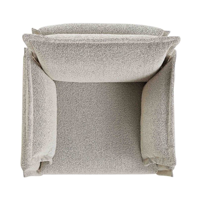 Byron Pillow Edge Mist Grey Boucle Modular Sofa, 1-Seater - Image 6