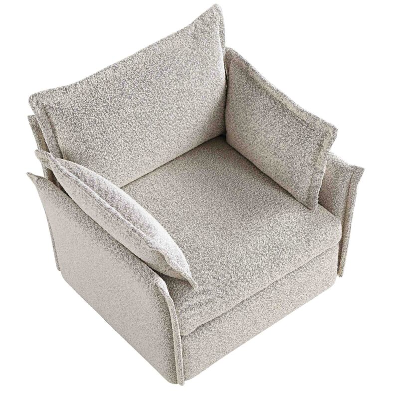Byron Pillow Edge Mist Grey Boucle Modular Sofa, 1-Seater - Image 7