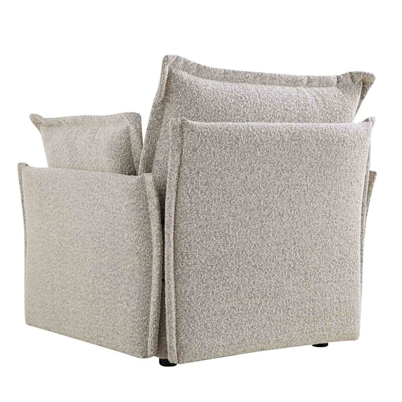Byron Pillow Edge Mist Grey Boucle Modular Sofa, 1-Seater - Image 9