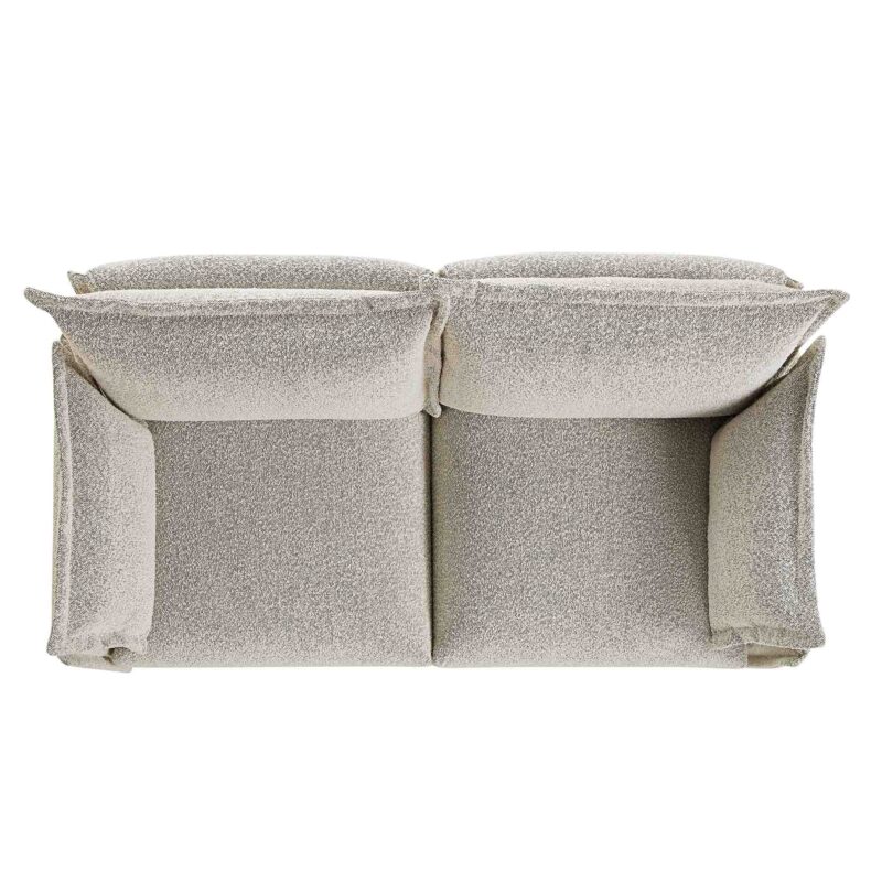 Byron Pillow Edge Mist Grey Boucle Modular Sofa, 2-Seater - Image 7