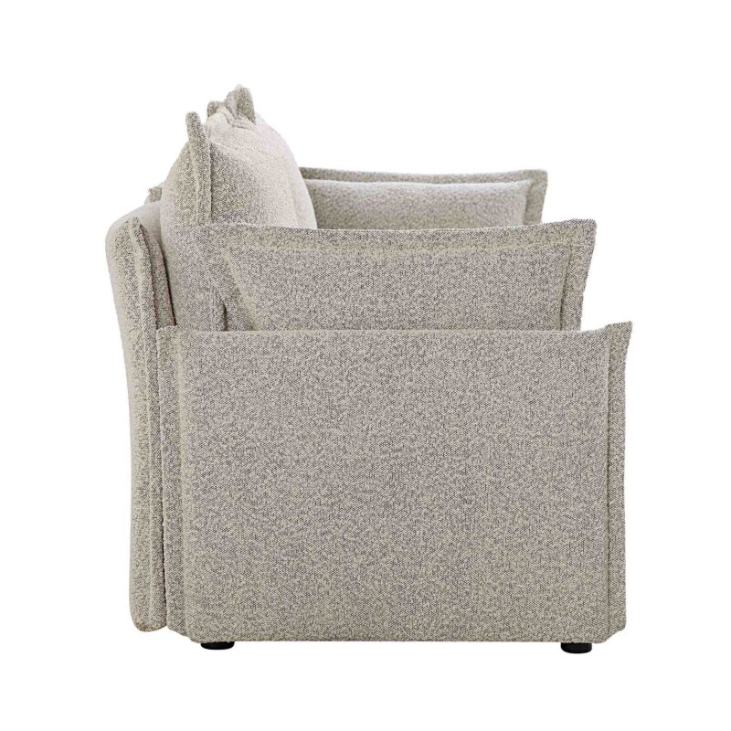 Byron Pillow Edge Mist Grey Boucle Modular Sofa, 2-Seater - Image 9