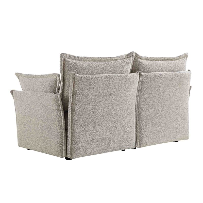 Byron Pillow Edge Mist Grey Boucle Modular Sofa, 2-Seater - Image 10