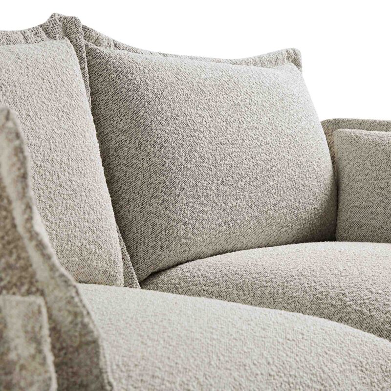 Byron Pillow Edge Mist Grey Boucle Modular Sofa, 2-Seater - Image 11