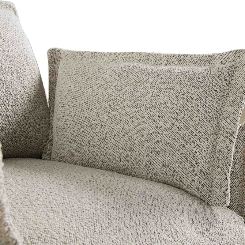 Byron Pillow Edge Mist Grey Boucle Modular Sofa, 2-Seater - Image 12