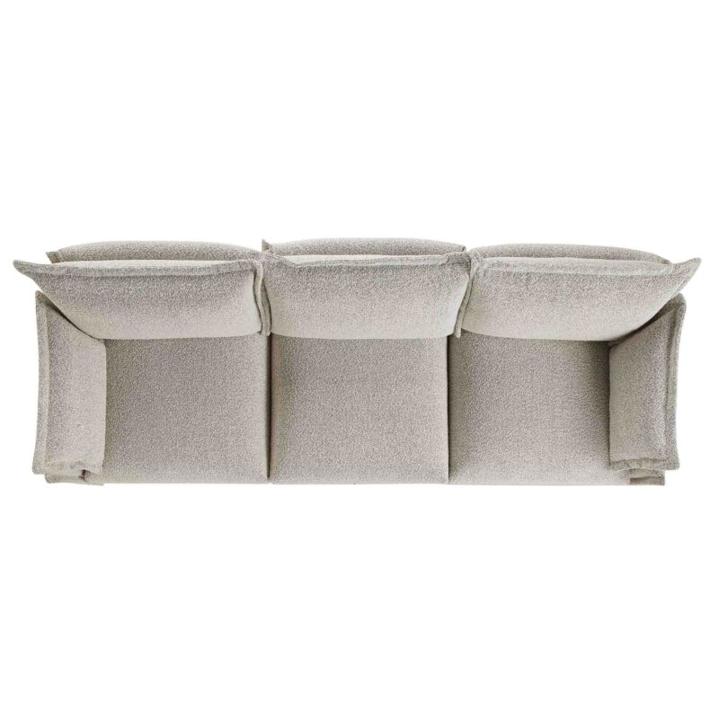 Byron Pillow Edge Mist Grey Boucle Modular Sofa, 3-Seater - Image 4