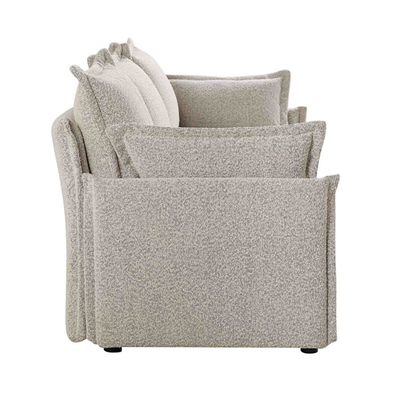 Byron Pillow Edge Mist Grey Boucle Modular Sofa, 3-Seater - Image 9