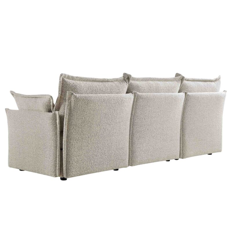 Byron Pillow Edge Mist Grey Boucle Modular Sofa, 3-Seater - Image 10
