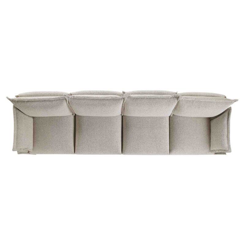 Byron Pillow Edge Mist Grey Boucle Modular Sofa, 4-Seater - Image 6
