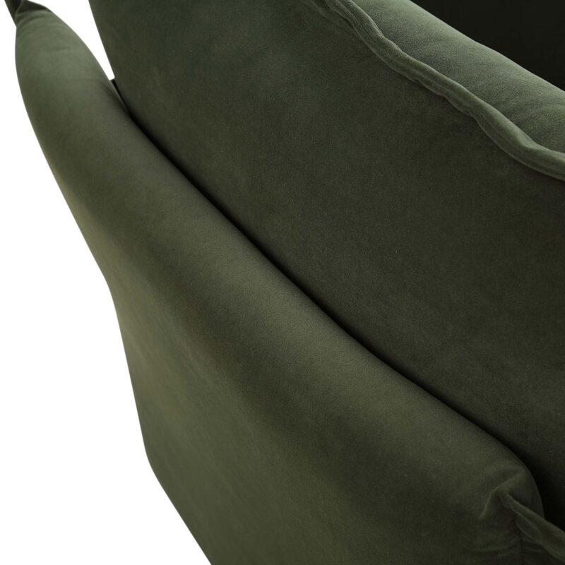 Byron Pillow Edge Moss Green Velvet Modular Sofa, 1-Seater Chaise - Image 12
