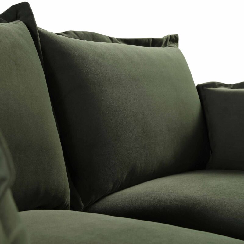 Byron Pillow Edge Moss Green Velvet Modular Sofa, 2-Seater - Image 10